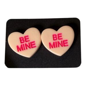 Be mine conversation heart stud earrings